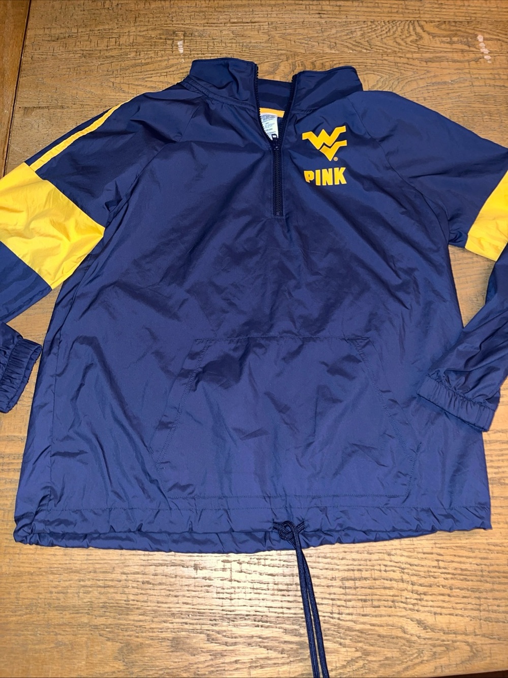 West Virginia Mountaineers Pink Victoria’s Secret Jacket Womens XS Blue Gold